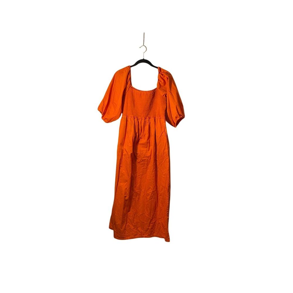 Free assembly women’s Smocked, dark orange, convertible sleeve large - Picture 2 of 5